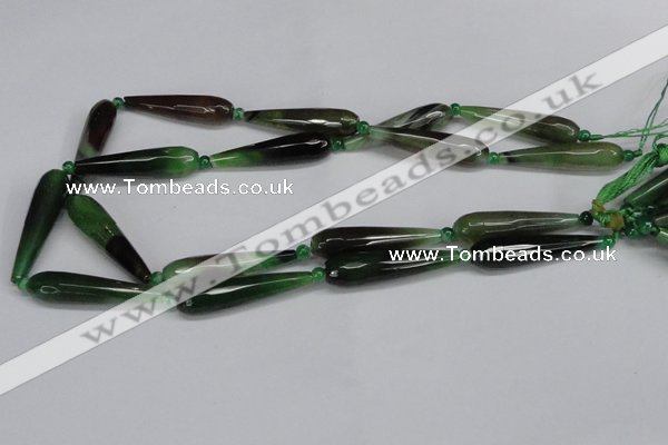 CAG6904 15.5 inches 10*40mm faceted teardrop line agate beads