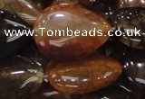 CAG695 15.5 inches 25*32mm flat teardrop dragon veins agate beads