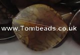 CAG697 15.5 inches 30*35mm freeform dragon veins agate beads