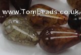 CAG698 15.5 inches 20*30mm teardrop dragon veins agate beads