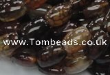 CAG699 15.5 inches 10*14mm rice dragon veins agate beads wholesale