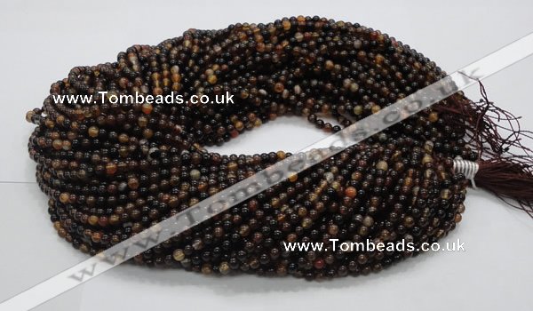 CAG701 15.5 inches 4mm round dragon veins agate beads wholesale