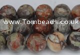 CAG7013 15.5 inches 10mm faceted round ocean agate gemstone beads