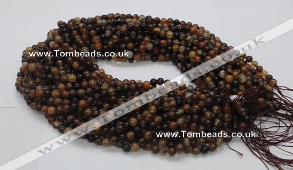 CAG702 15.5 inches 6mm round dragon veins agate beads wholesale