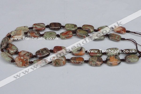 CAG7030 15.5 inches 13*18mm rectangle ocean agate gemstone beads