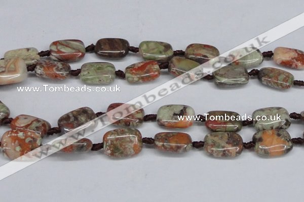 CAG7031 15.5 inches 15*20mm rectangle ocean agate gemstone beads