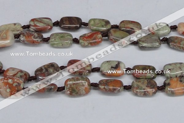 CAG7033 15.5 inches 20*30mm rectangle ocean agate gemstone beads