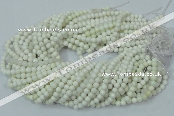 CAG705 15.5 inches 6mm round white agate gemstone beads wholesale