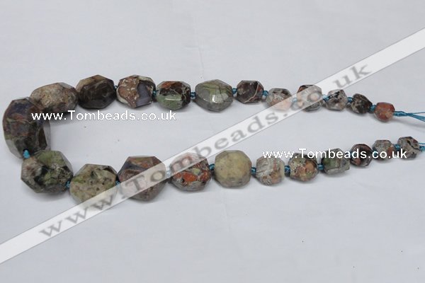 CAG7056 15.5 inches 8*10mm - 20*30mm faceted nuggets ocean agate beads