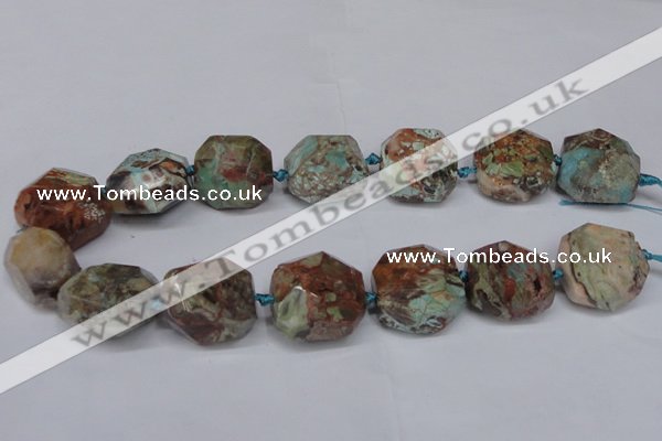 CAG7065 15.5 inches 16*25mm faceted nuggets ocean agate beads