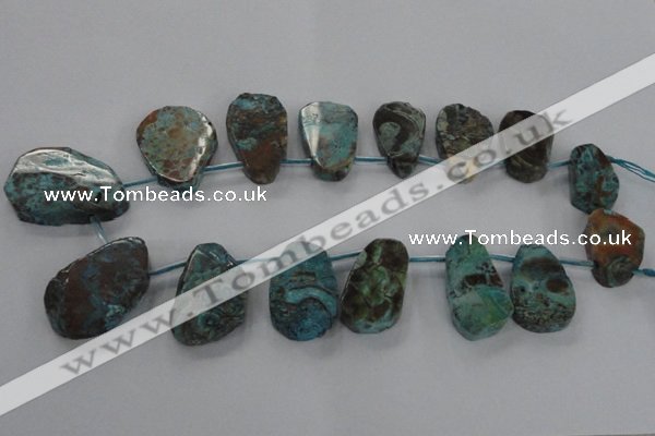 CAG7069 Top drilled 20*30mm - 30*45mm freeform ocean agate beads