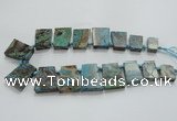 CAG7070 Top drilled 15*20mm - 25*30mm trapezoid ocean agate beads