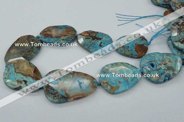 CAG7072 15.5 inches 30*40mm - 35*50mm faceted freeform ocean agate beads