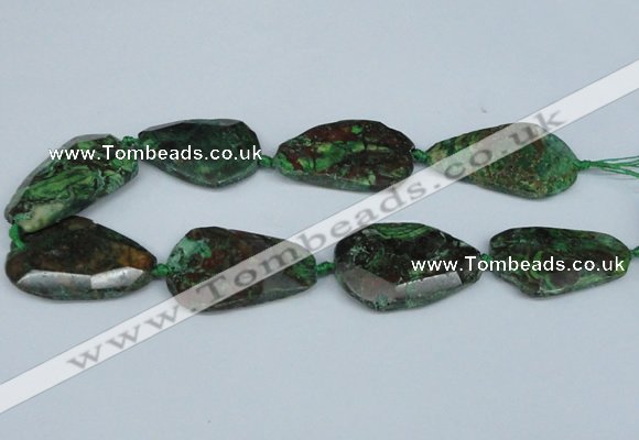 CAG7074 15.5 inches 25*35mm - 35*50mm faceted freeform ocean agate beads