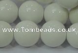 CAG709 15.5 inches 20mm round white agate gemstone beads wholesale