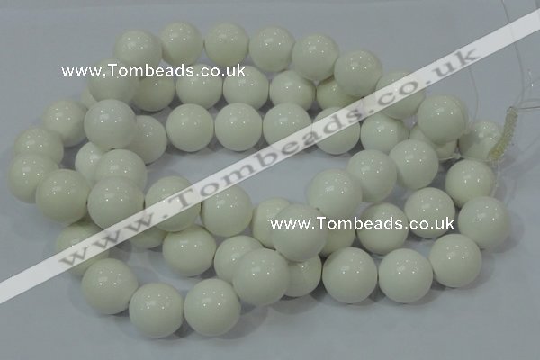 CAG709 15.5 inches 20mm round white agate gemstone beads wholesale