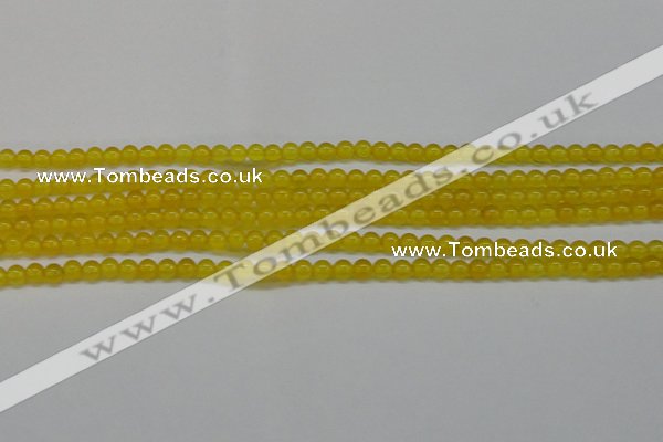 CAG7100 15.5 inches 4mm round yellow agate gemstone beads