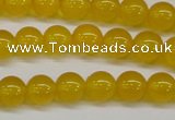 CAG7102 15.5 inches 8mm round yellow agate gemstone beads