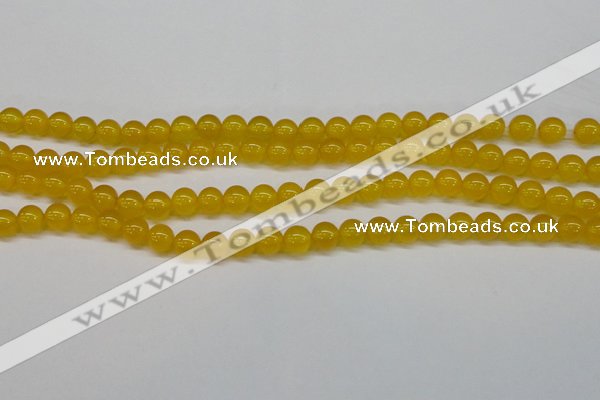 CAG7102 15.5 inches 8mm round yellow agate gemstone beads