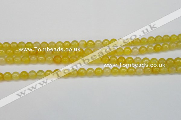 CAG7109 15.5 inches 8mm round yellow agate gemstone beads