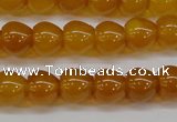 CAG7114 15.5 inches 9*10mm apple-shaped yellow agate gemstone beads