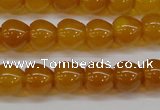 CAG7114 15.5 inches 9*10mm apple-shaped yellow agate gemstone beads