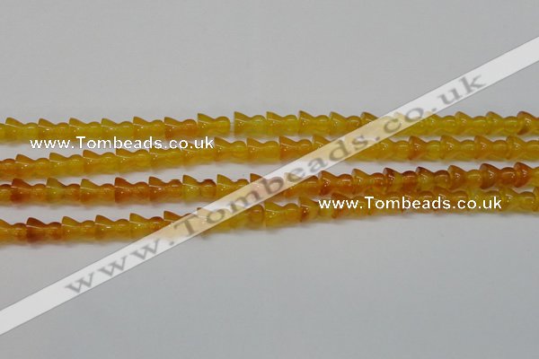 CAG7118 15.5 inches 9*11mm vase-shaped yellow agate gemstone beads