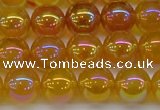 CAG7124 15.5 inches 12mm round AB-color yellow agate gemstone beads