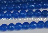 CAG7159 15.5 inches 6mm round blue agate gemstone beads