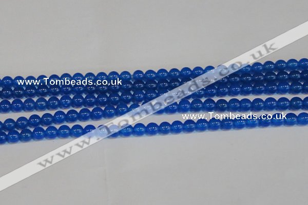 CAG7159 15.5 inches 6mm round blue agate gemstone beads