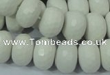 CAG716 15.5 inches 12*18mm faceted rondelle white agate gemstone beads