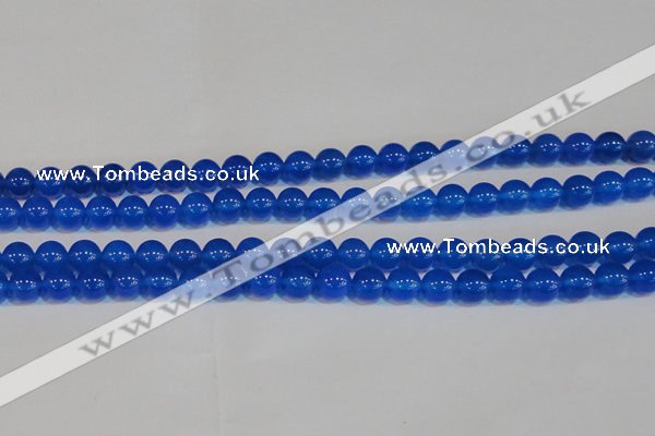 CAG7160 15.5 inches 8mm round blue agate gemstone beads