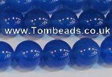 CAG7161 15.5 inches 10mm round blue agate gemstone beads