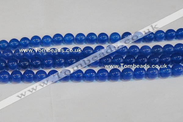 CAG7161 15.5 inches 10mm round blue agate gemstone beads