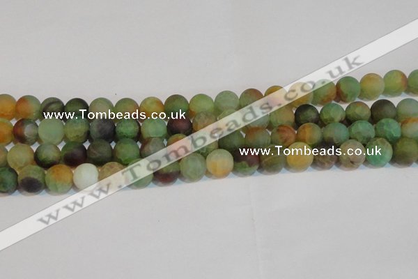 CAG7169 15.5 inches 10mm round matte rainbow agate gemstone beads