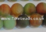 CAG7170 15.5 inches 12mm round matte rainbow agate gemstone beads