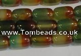 CAG7175 15.5 inches 8*12mm drum rainbow agate gemstone beads