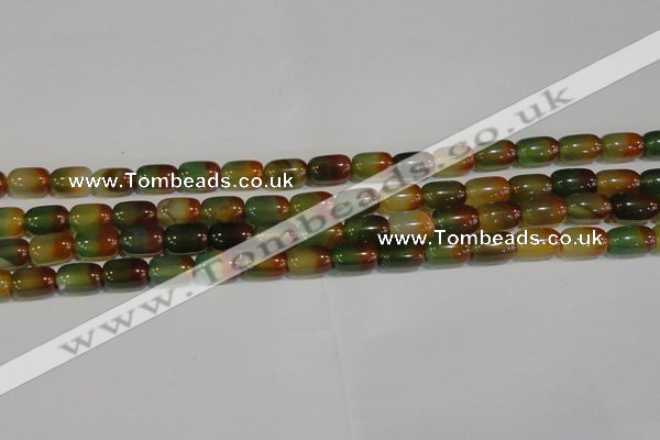 CAG7175 15.5 inches 8*12mm drum rainbow agate gemstone beads