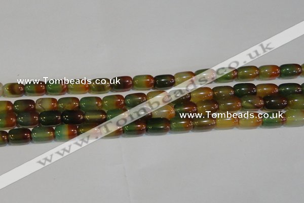 CAG7176 15.5 inches 10*14mm drum rainbow agate gemstone beads