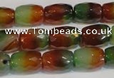 CAG7178 15.5 inches 8*12mm faceted drum rainbow agate gemstone beads