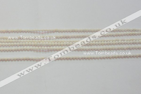 CAG7181 15.5 inches 3mm round white agate gemstone beads