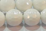 CAG7187 15.5 inches 18mm faceted round white agate gemstone beads