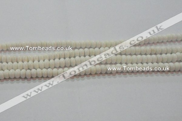 CAG7191 15.5 inches 5*8mm rondelle white agate gemstone beads