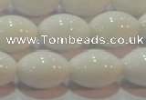 CAG7203 15.5 inches 10*14mm rice white agate gemstone beads