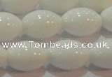 CAG7204 15.5 inches 12*16mm rice white agate gemstone beads