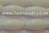 CAG7205 15.5 inches 8*16mm rice white agate gemstone beads