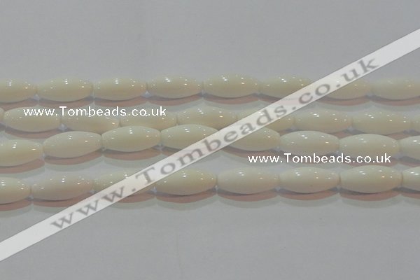 CAG7206 15.5 inches 7*21mm rice white agate gemstone beads