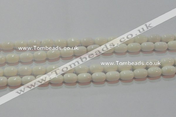 CAG7210 15.5 inches 8*12mm drum white agate gemstone beads