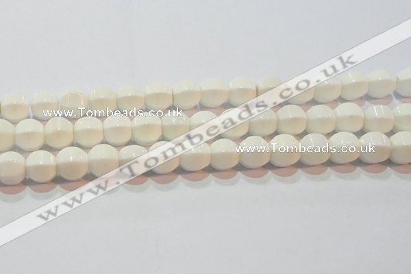 CAG7214 15.5 inches 12*12mm pumpkin white agate gemstone beads