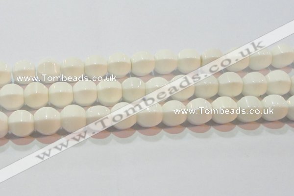 CAG7215 15.5 inches 14*14mm pumpkin white agate gemstone beads